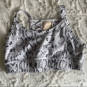 Til You Collapse White Snakeskin Sports Bra